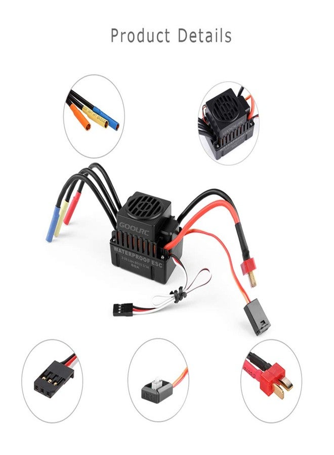 GoolRC BL3650 Brushless Motor, Waterproof 3900KV Brushless Motor with 60A ESC Combo for 1/10 Scale RC Ca,Truck,Boat,Plane RC Toys - Image 4